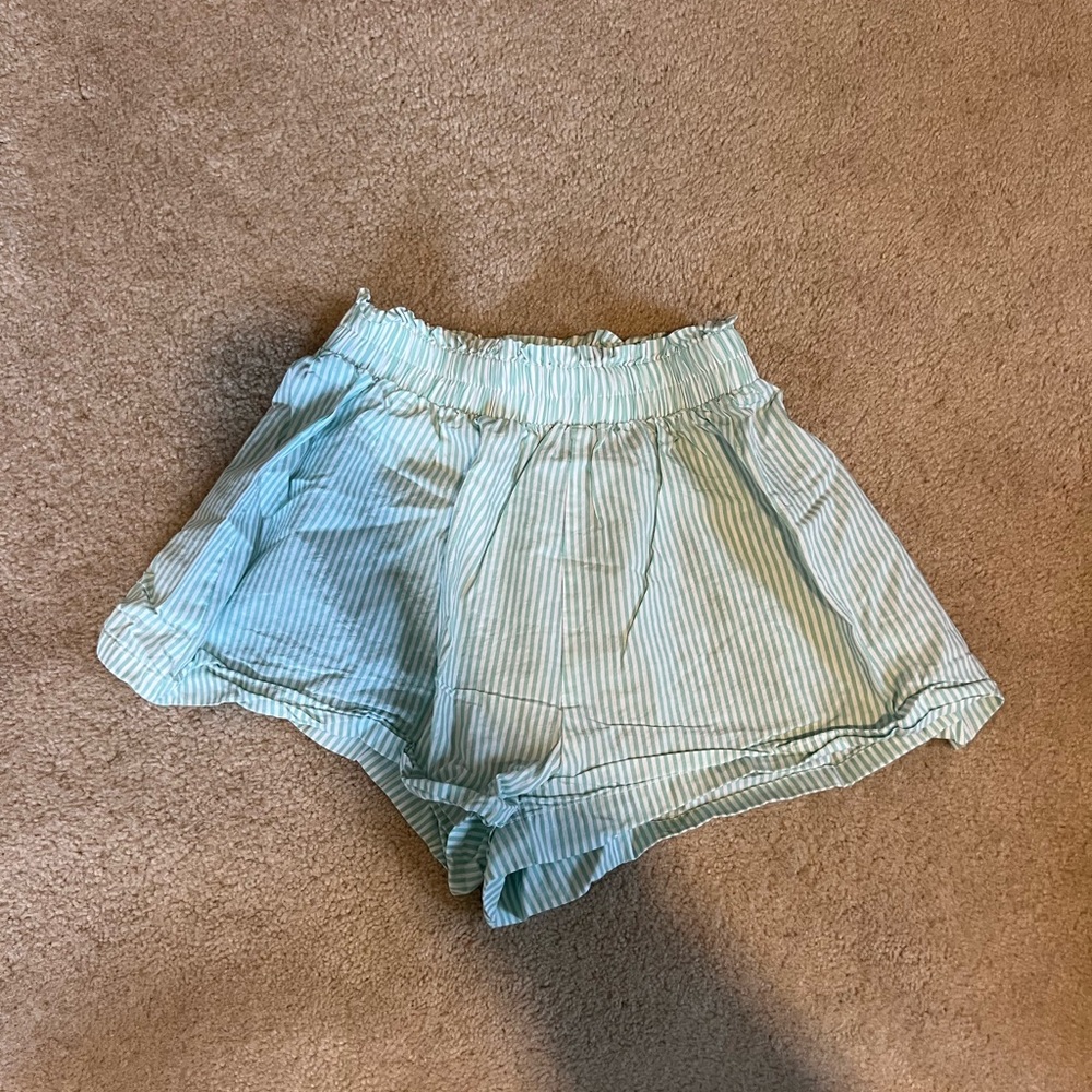 Showpo Light Blue Striped Shorts